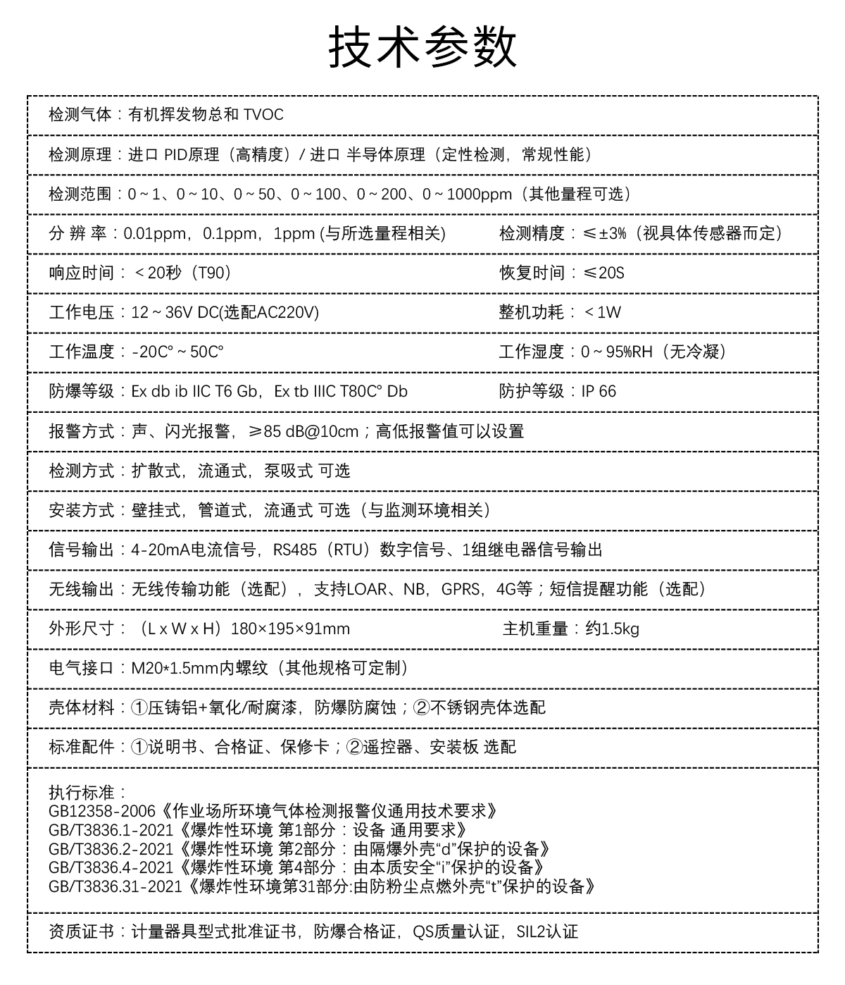 固定式TVOC檢測(cè)儀